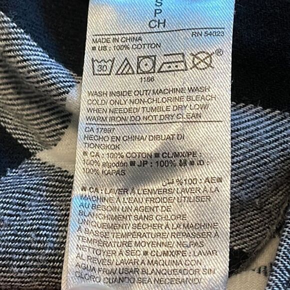 Old Navy cotton black & white check flannel pants stretch waist Small - Picture 6 of 6